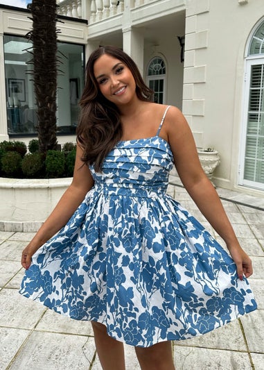 In the Style Jac Jossa Blue Floral Mini Dress