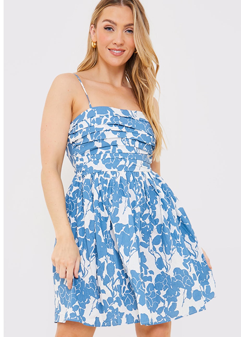 In the Style Jac Jossa Blue Floral Mini Dress