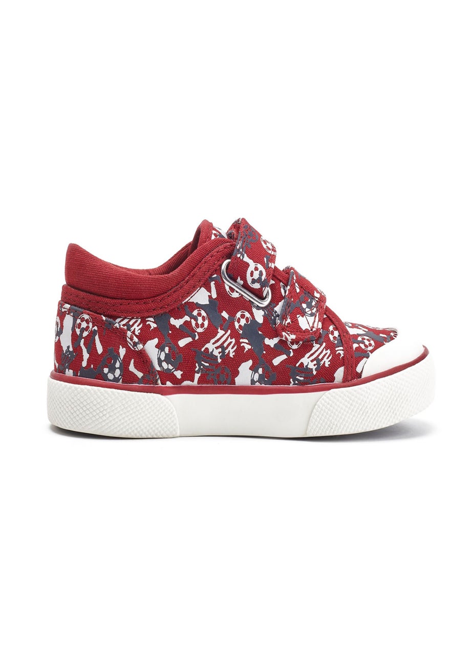 Start-Rite Red Kickabout Football Riptape Canvas Shoes