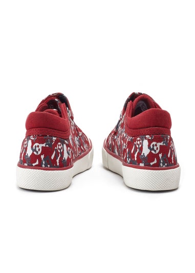 Start-Rite Red Kickabout Football Riptape Canvas Shoes