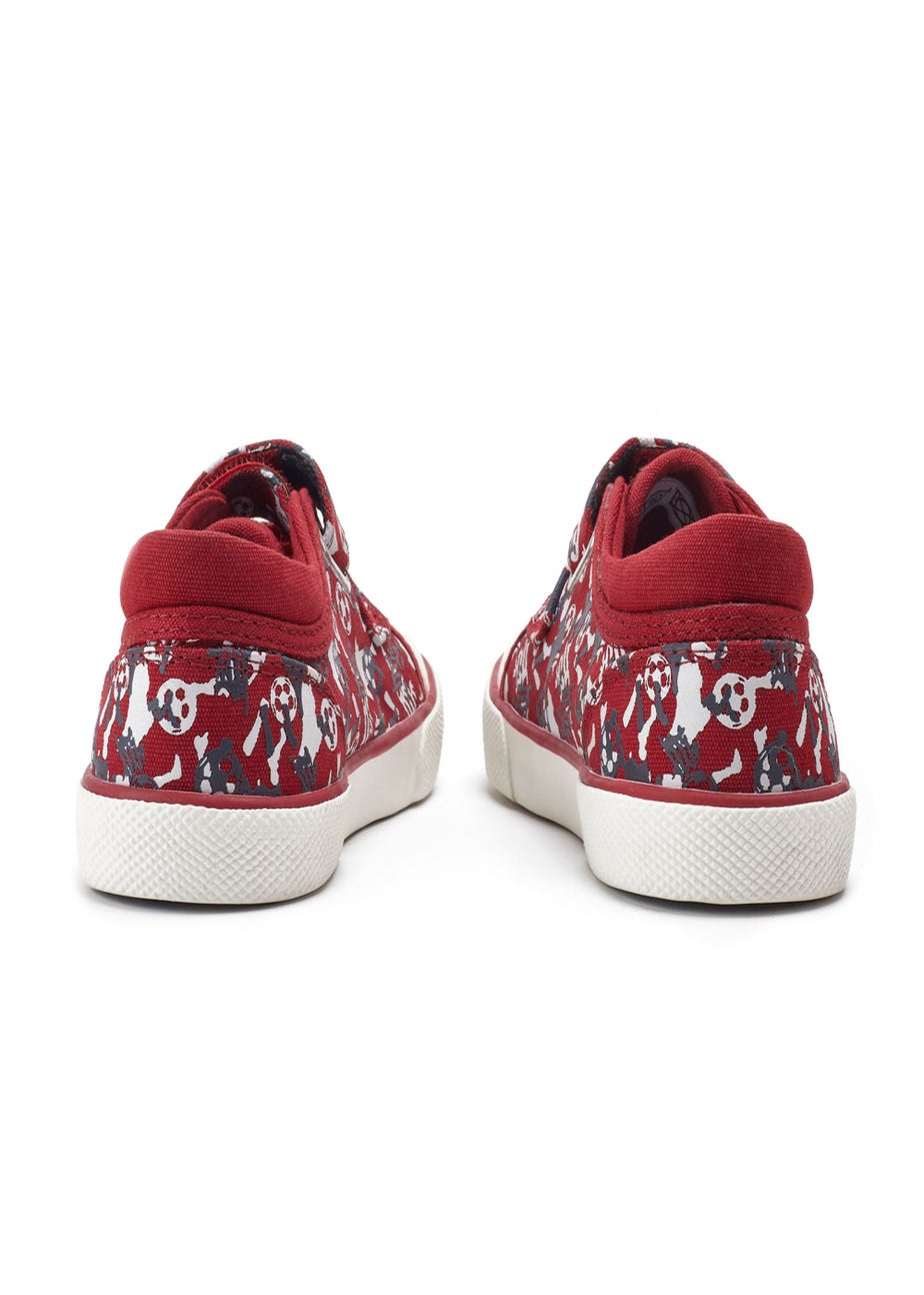 Start-Rite Red Kickabout Football Riptape Canvas Shoes