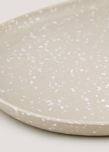 Beige Terrazzo Melamine Outdoor Serving Platter (40cm x 25cm x 2cm)
