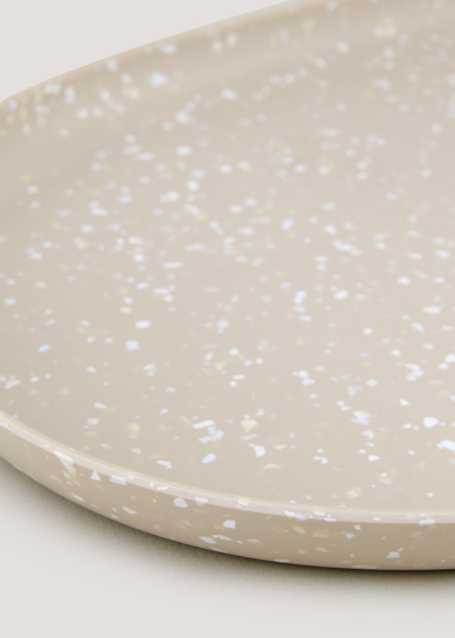 Beige Terrazzo Melamine Outdoor Serving Platter (40cm x 25cm x 2cm)