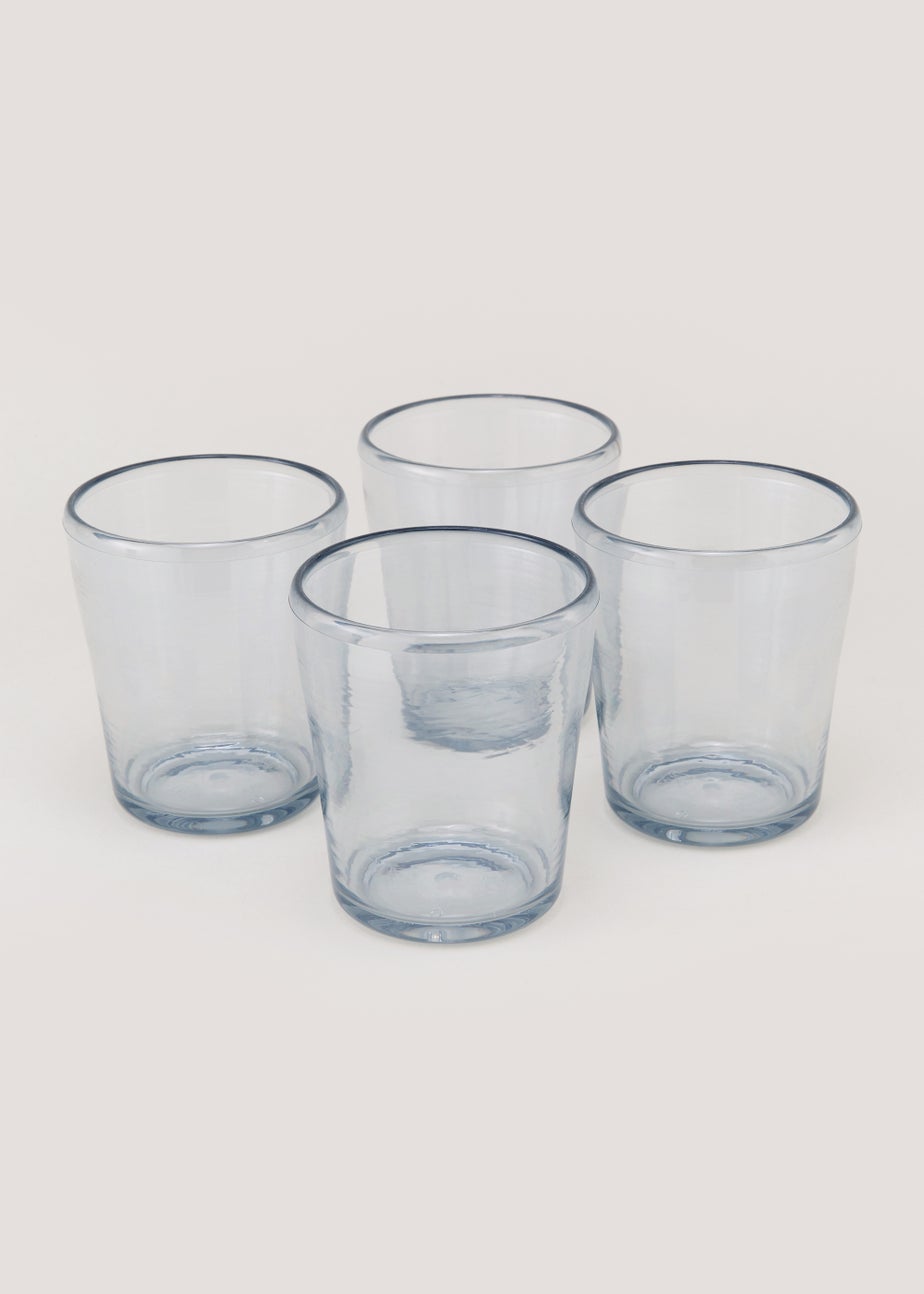 4 Pack Glass Effect Tumblers (9cm x 9cm x 10cm)