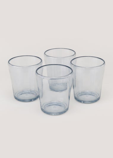 4 Pack Glass Effect Tumblers (9cm x 9cm x 10cm)