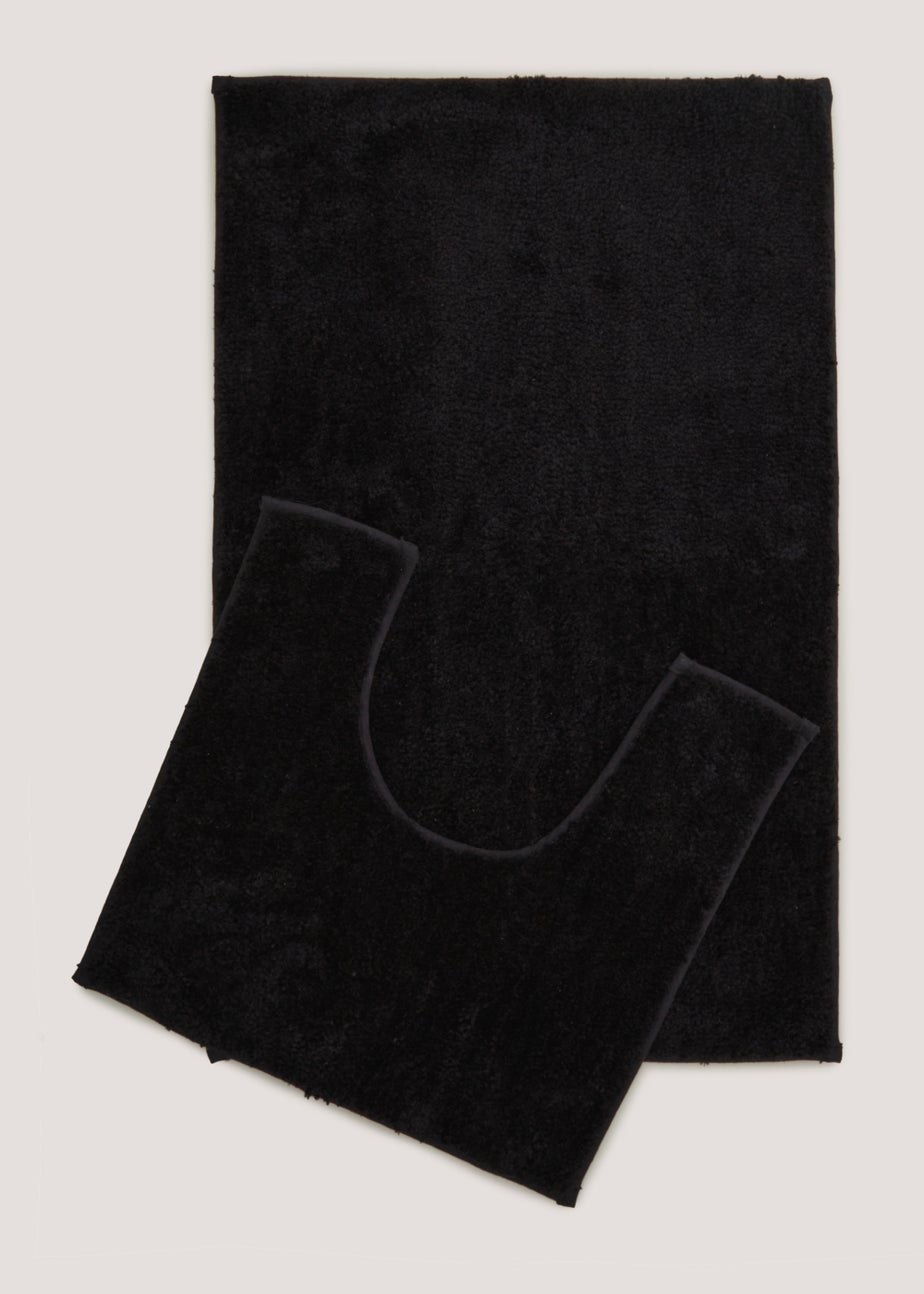 Black Quick Dry Bath & Pedestal Mat