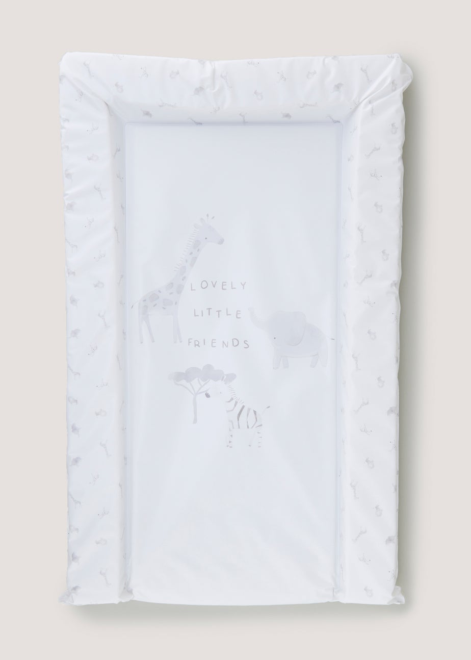 White & Grey Safari Animal Baby Changing Mat (78cm x 46cm)