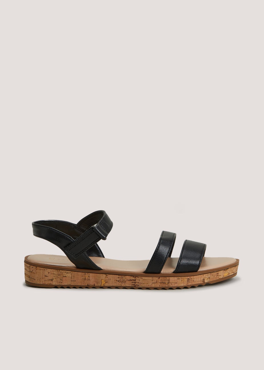 Black Cork Flatform Sandals