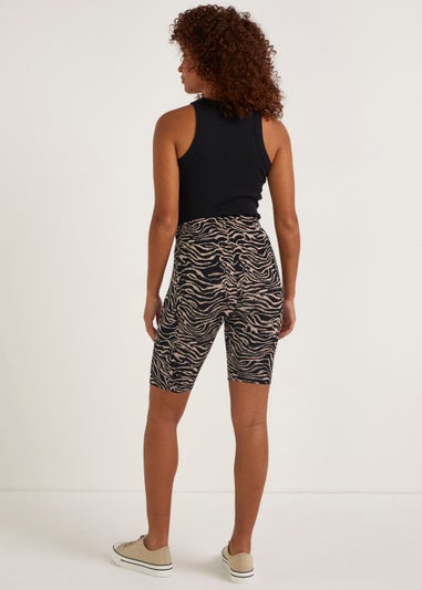 Brown Print Cycling Shorts