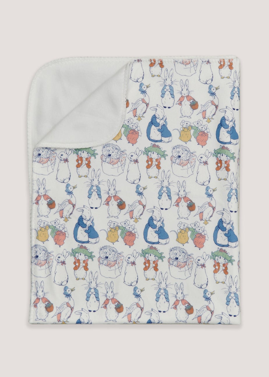 Multicoloured Peter Rabbit Print Baby Blanket (98cm x 77cm)