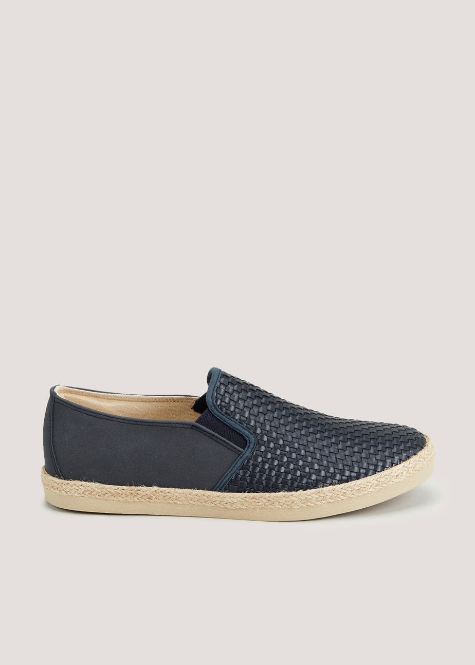 Navy Woven Espadrilles