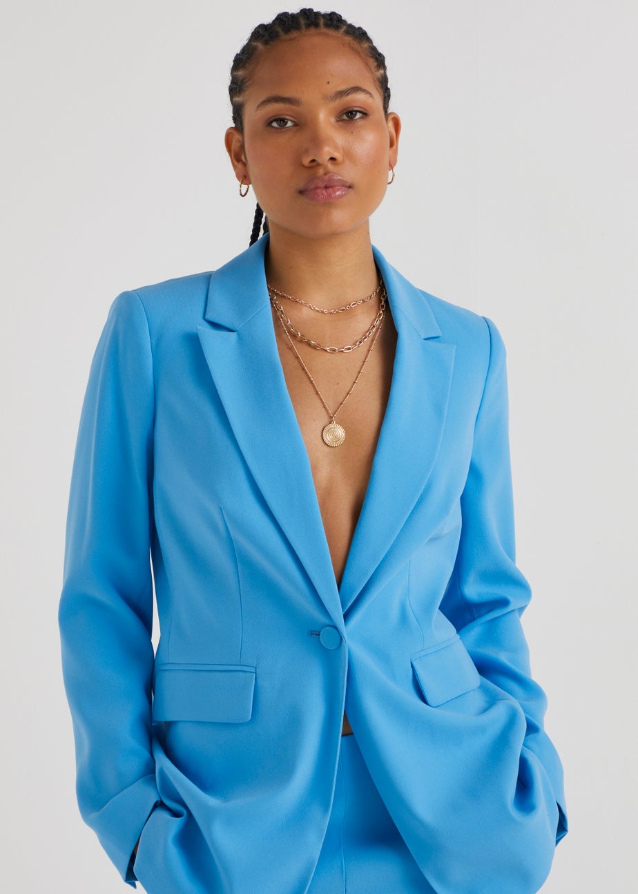 Be Beau Blue Crepe Blazer