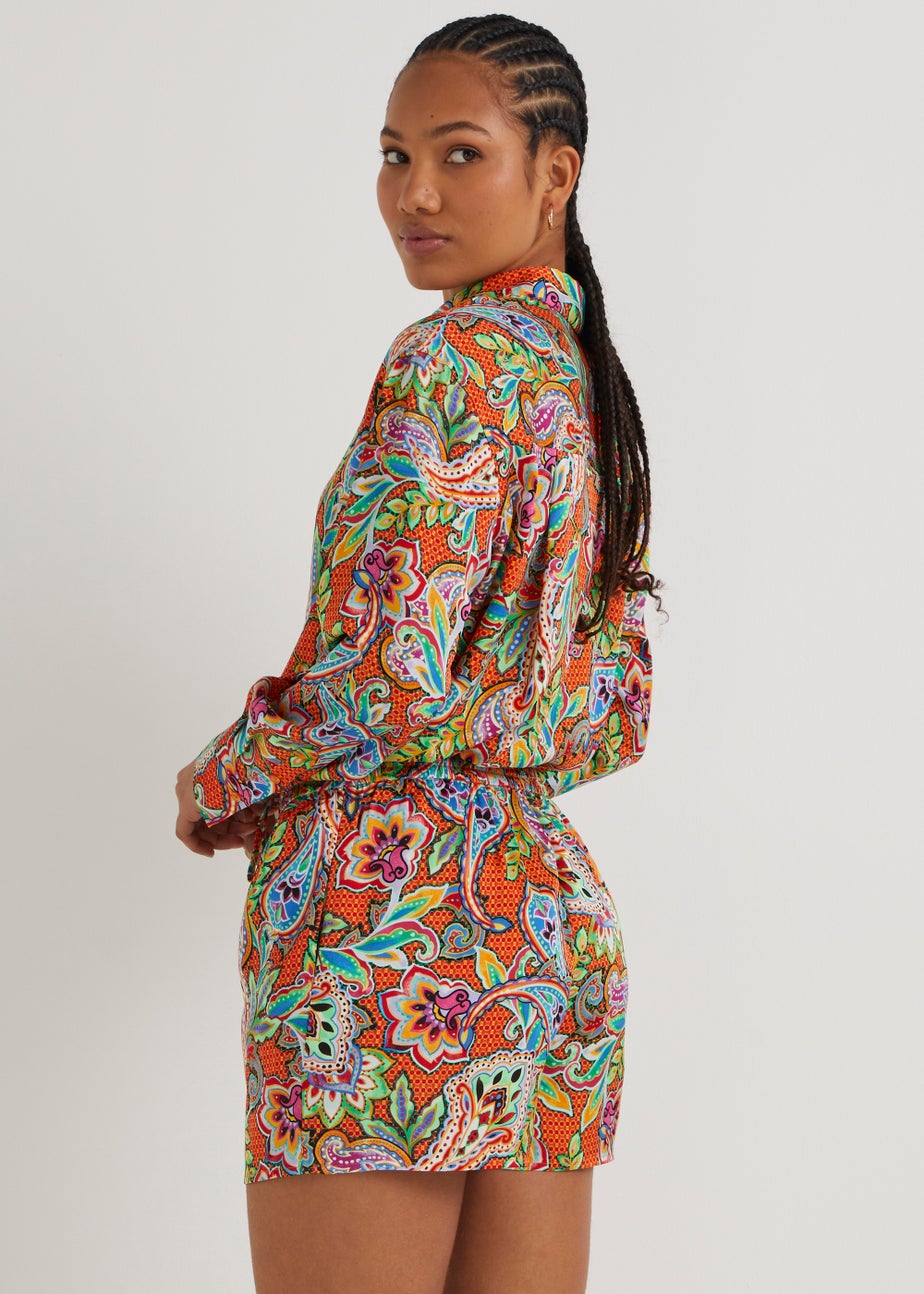 Be Beau Multicoloured Paisley Satin Shorts