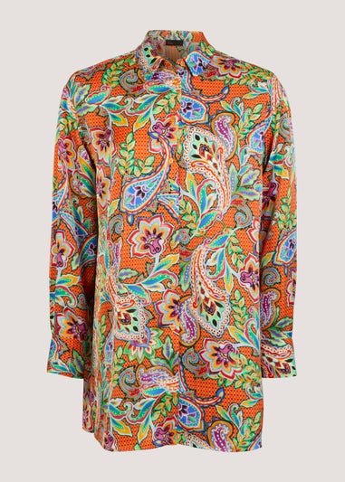 Be Beau Multicoloured Paisley Satin Shirt