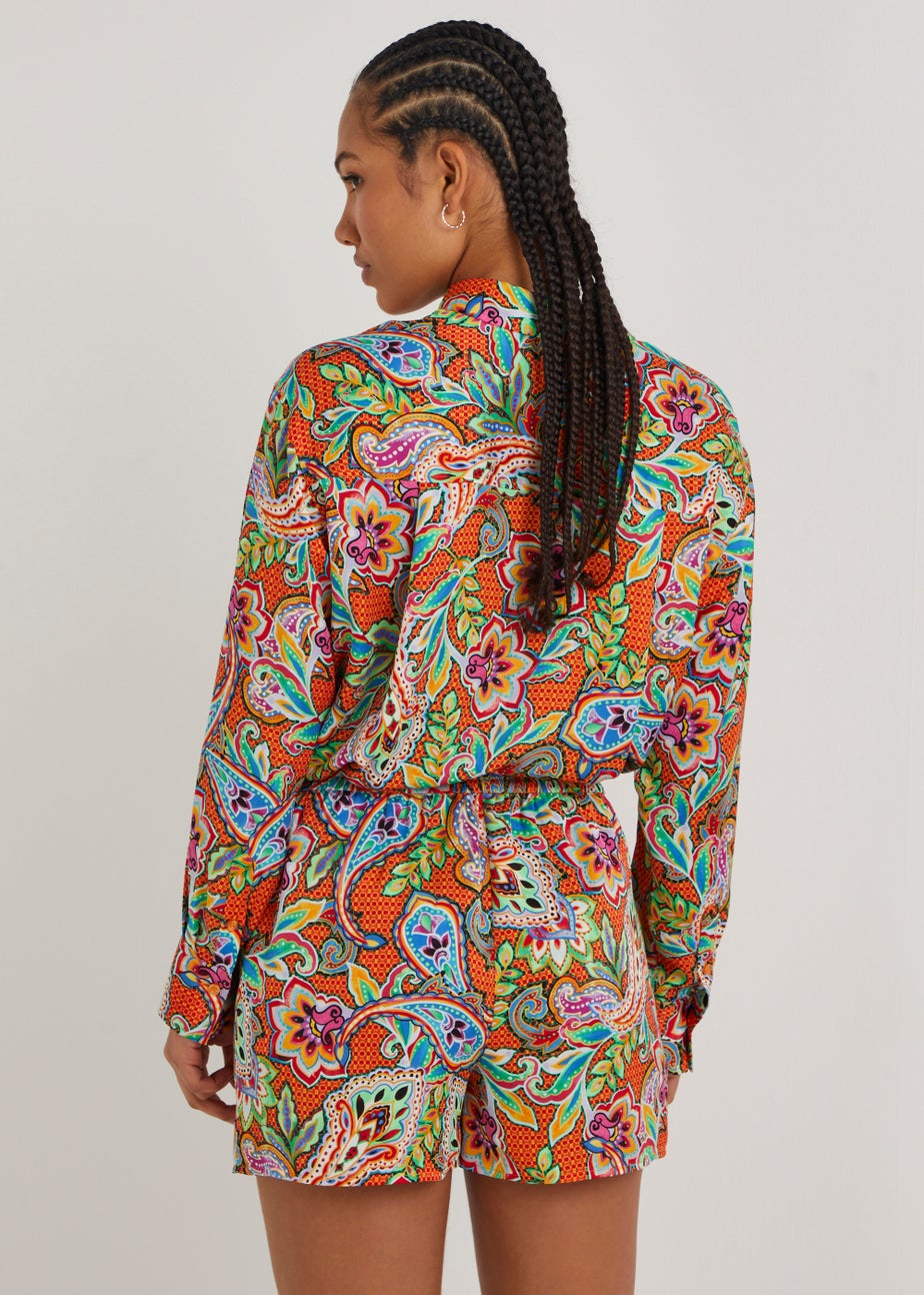 Be Beau Multicoloured Paisley Satin Shirt