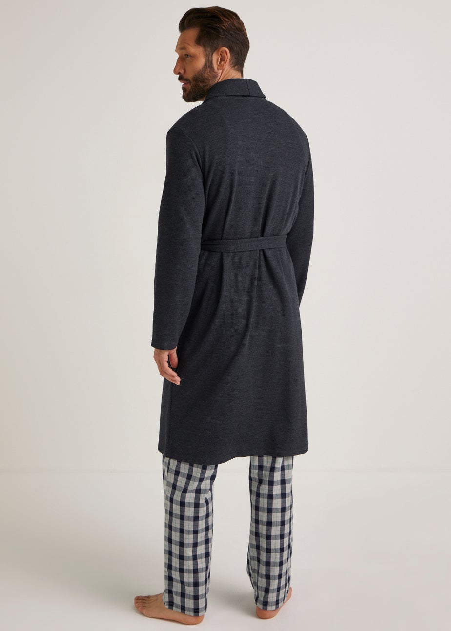 Navy Waffle Dressing Gown