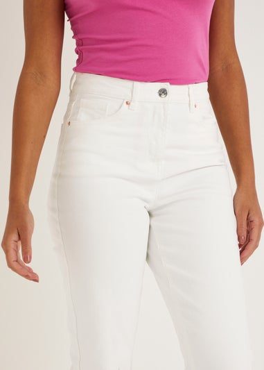 Ava White Mom Jeans
