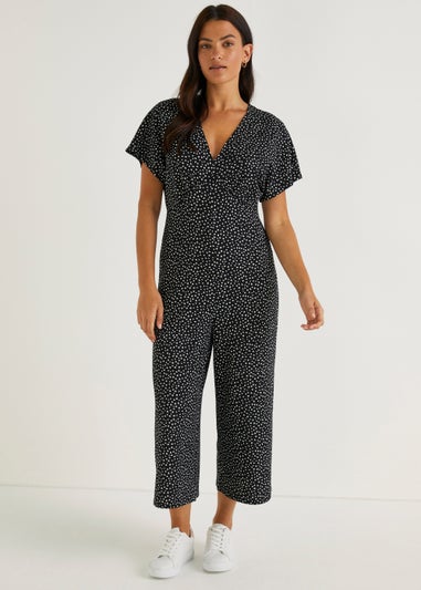 Papaya Petite Black Spot Crinkle Jersey Jumpsuit Matalan