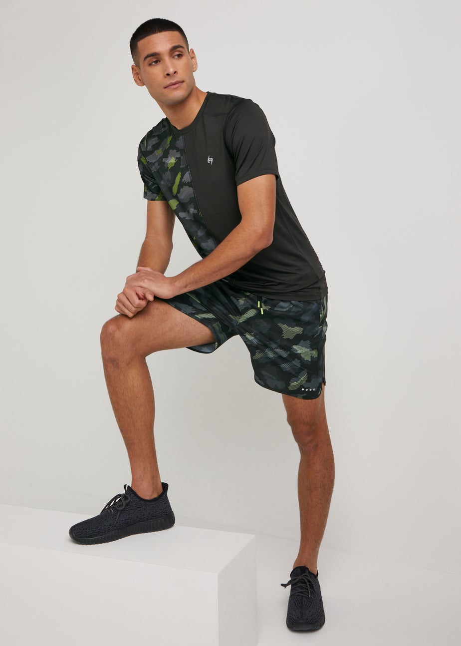 Souluxe Black Sketch Print Sports T-Shirt