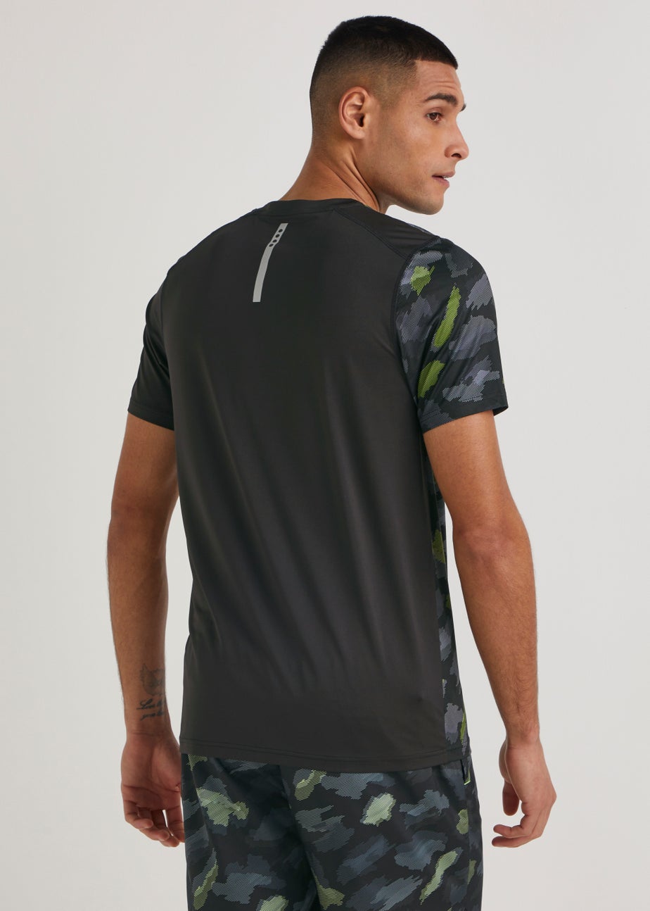 Souluxe Black Sketch Print Sports T-Shirt