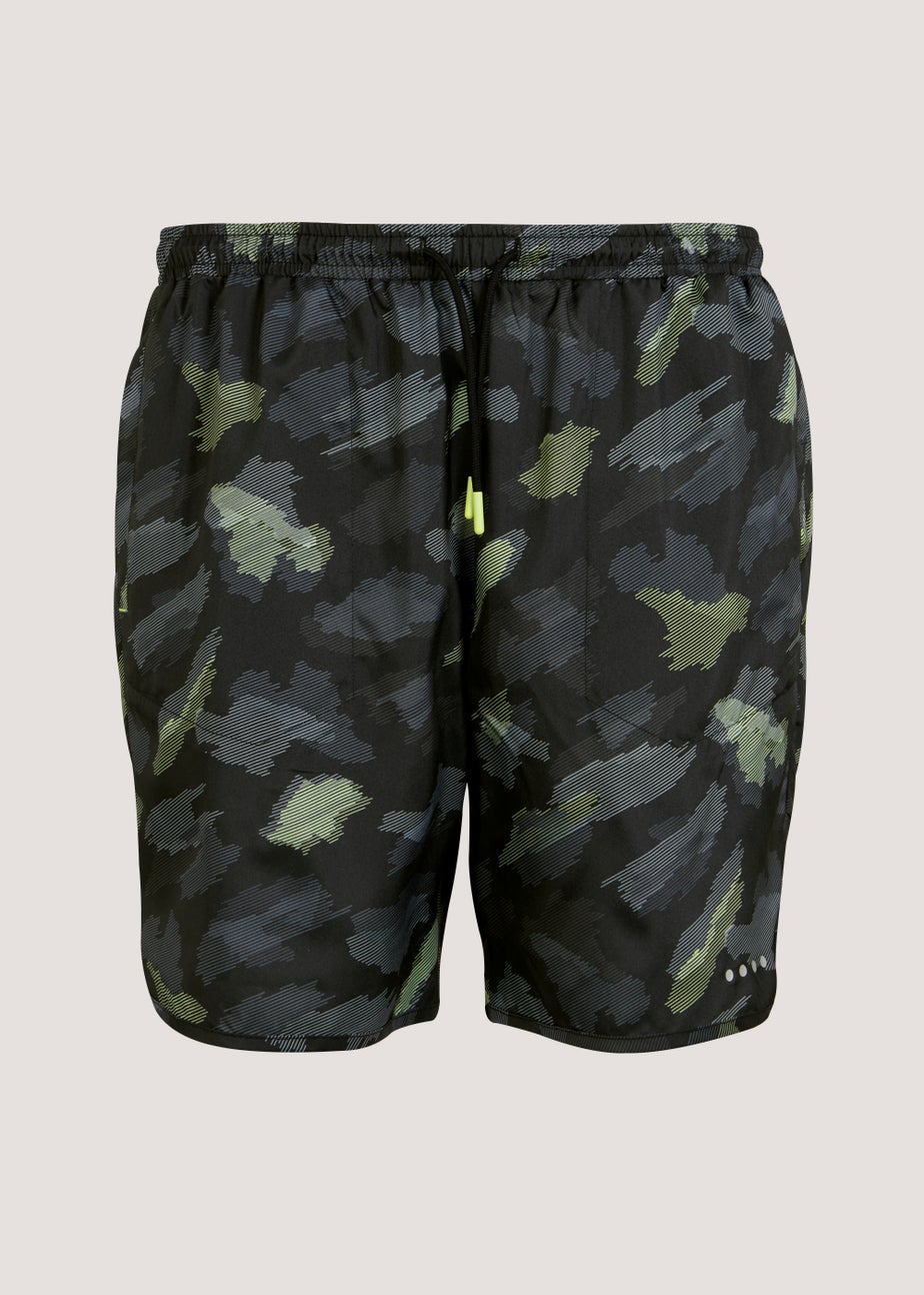 Souluxe Black Sketch Print Sports Shorts