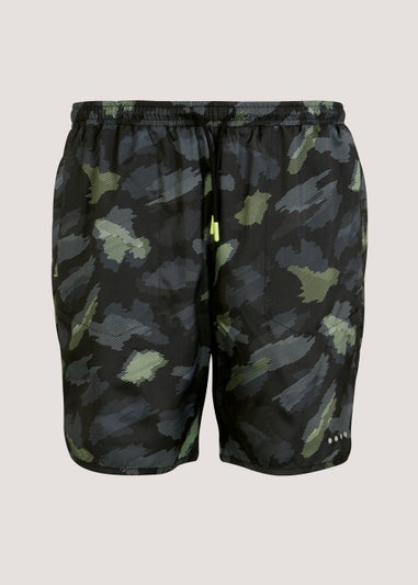Souluxe Black Sketch Print Sports Shorts