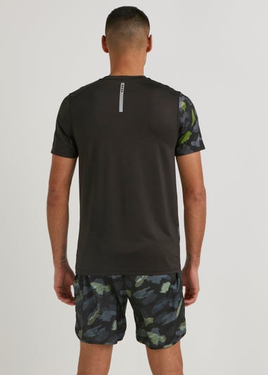 Souluxe Black Sketch Print Sports Shorts