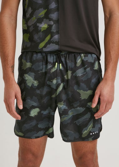 Souluxe Black Sketch Print Sports Shorts