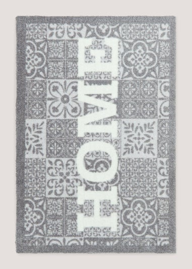 Grey Tile Print Washable Muddle Mat (50cm x 75cm)