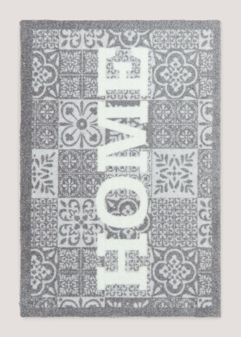 Grey Tile Print Washable Muddle Mat (50cm x 75cm)