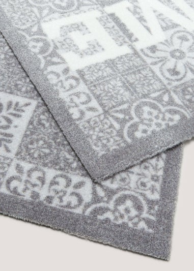 Grey Tile Print Washable Muddle Mat (50cm x 75cm)