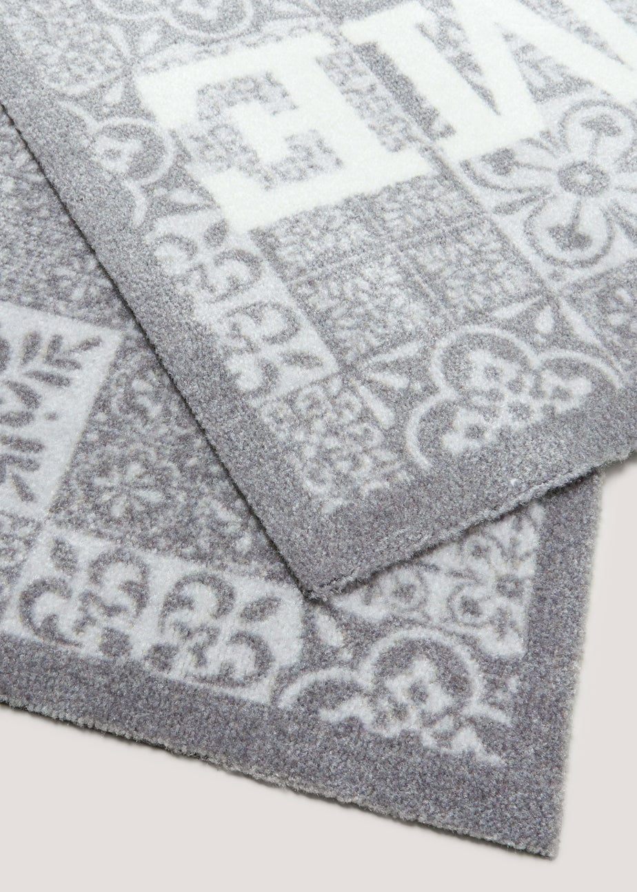 Grey Tile Print Washable Muddle Mat (50cm x 75cm)