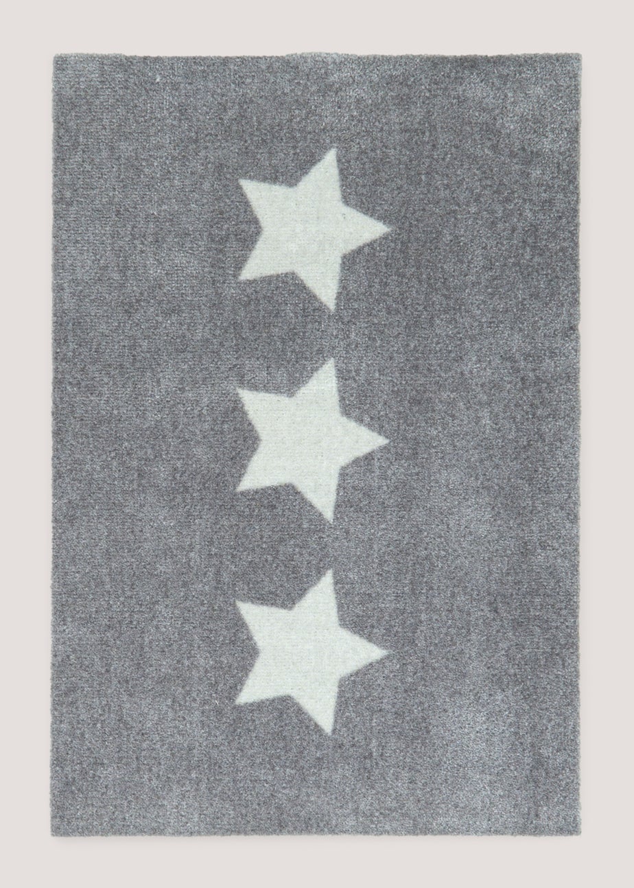 Grey Star Print Washable Muddle Mat (50cm x 75cm)