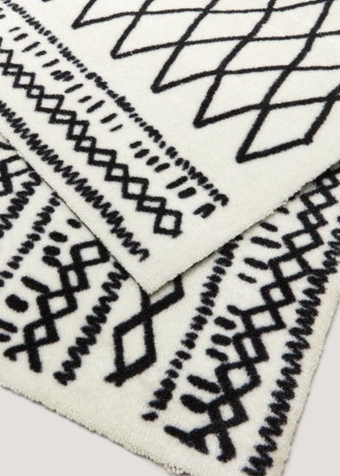 Monochrome Berber Washable Muddle Mat (50cm x 75cm)