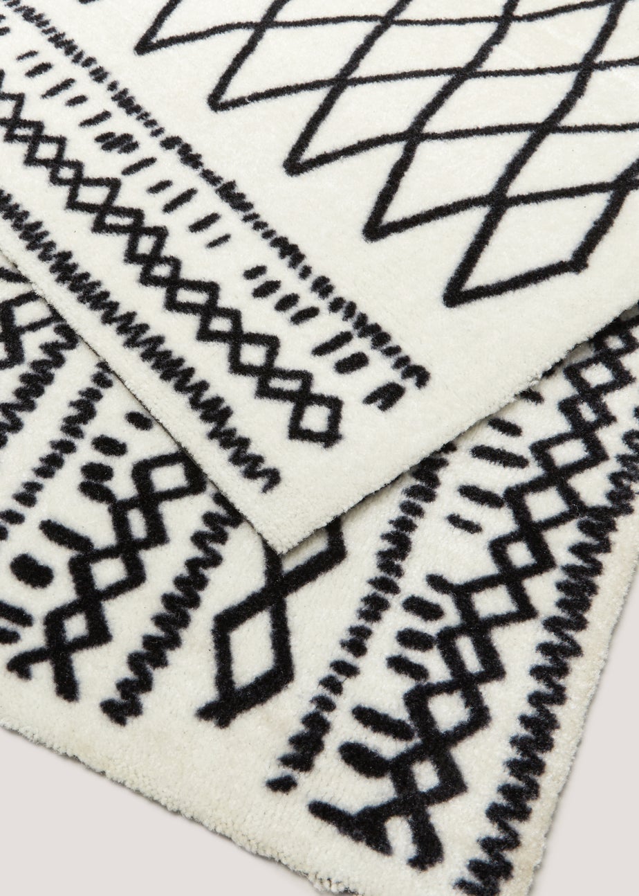 Monochrome Berber Washable Muddle Mat (50cm x 75cm)