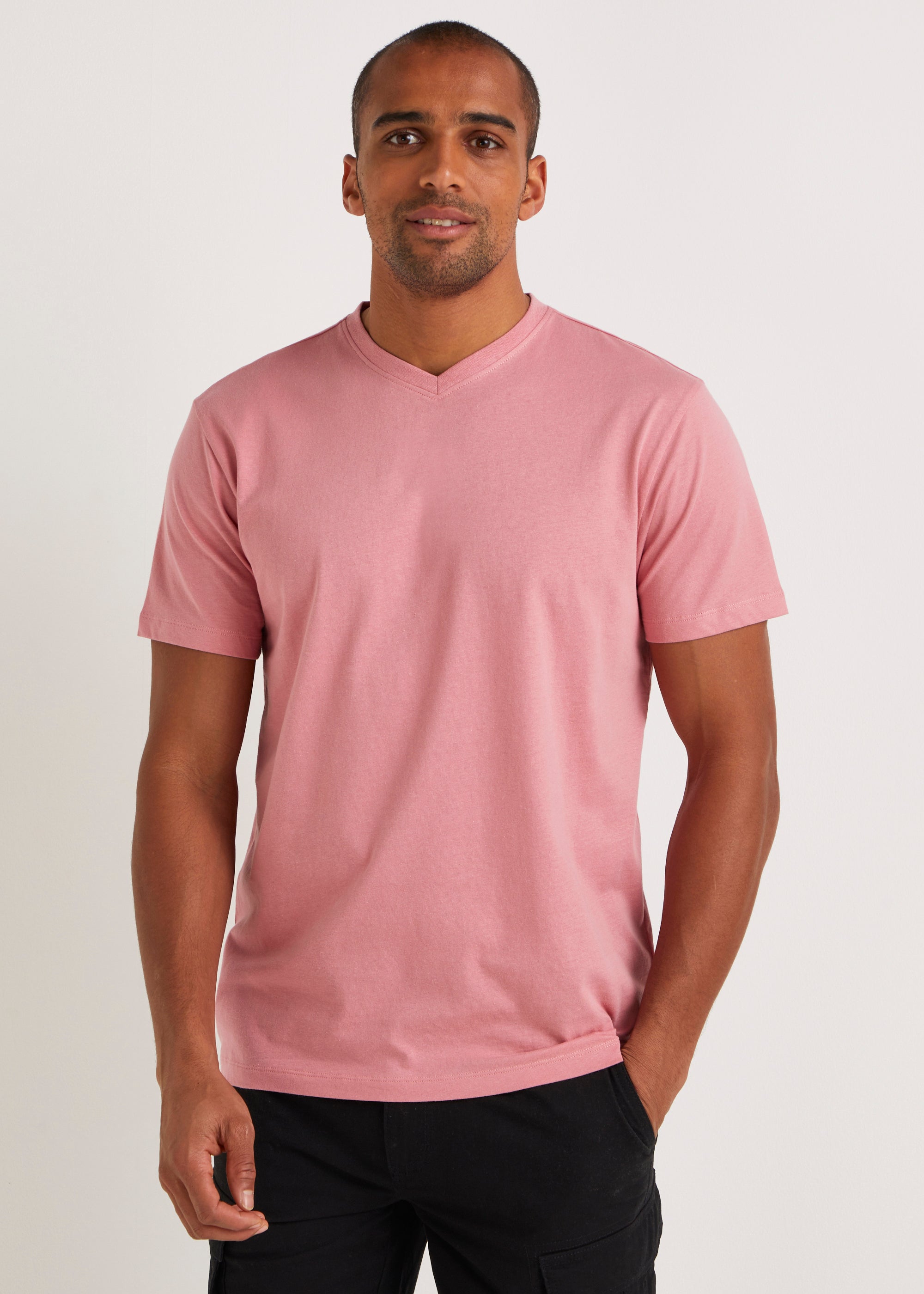 Pink Essential V-Neck T-Shirt - Matalan