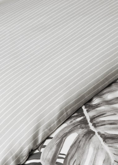 Monochrome Palm Print Reversible Duvet Cover