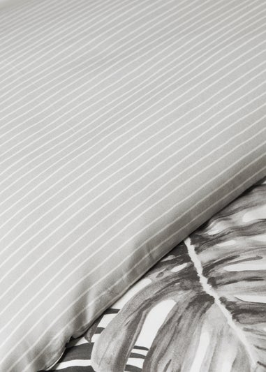 Monochrome Palm Print Reversible Duvet Cover