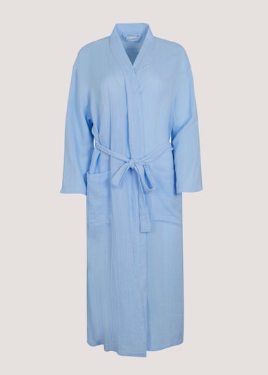 Blue Double Cloth Dressing Gown