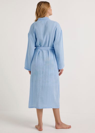Blue Double Cloth Dressing Gown