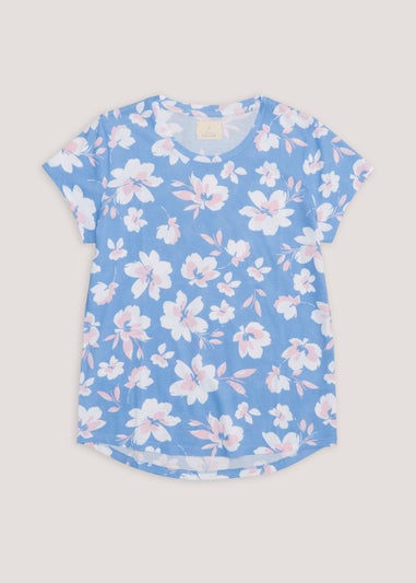 Blue Floral Modal Pyjama Top