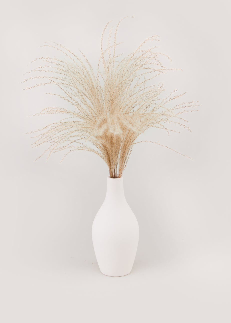 Faux Pampas in Cream Vase