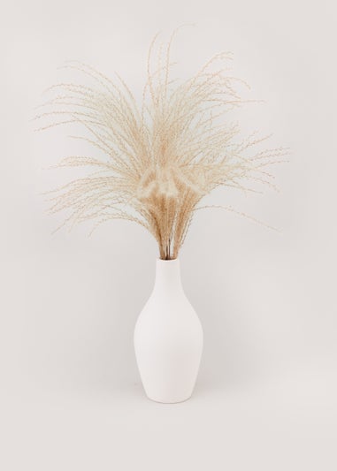 Faux Pampas in Cream Vase
