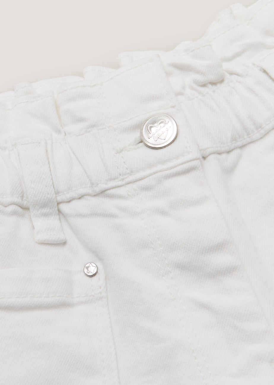 Girls White Paperbag Shorts (4-13yrs) Matalan