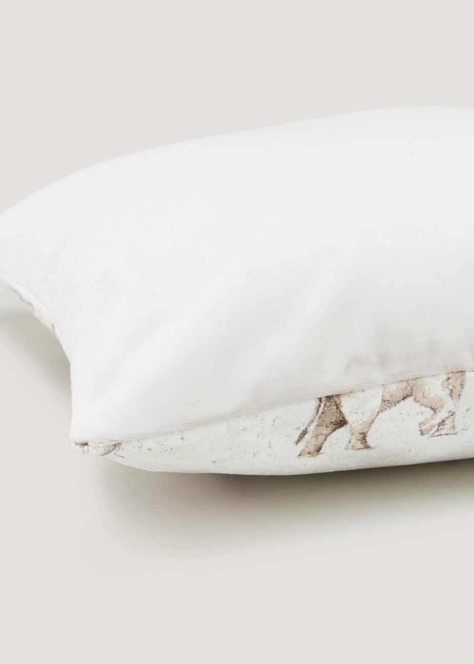 White Elephant Velvet Cushion (43cm x 43cm)