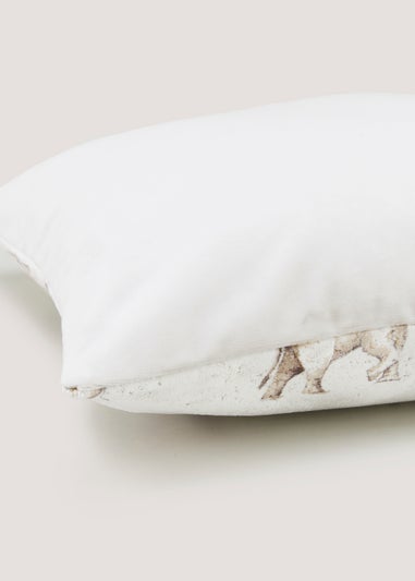 White Elephant Velvet Cushion (43cm x 43cm)