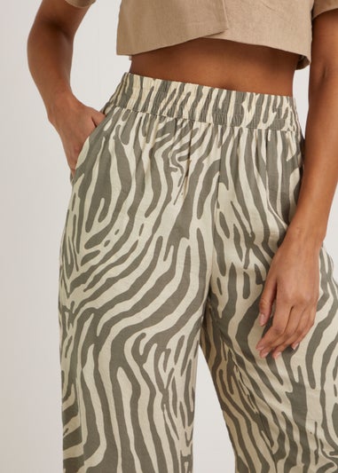 JDY Camille Brown Print Wide Leg Trousers