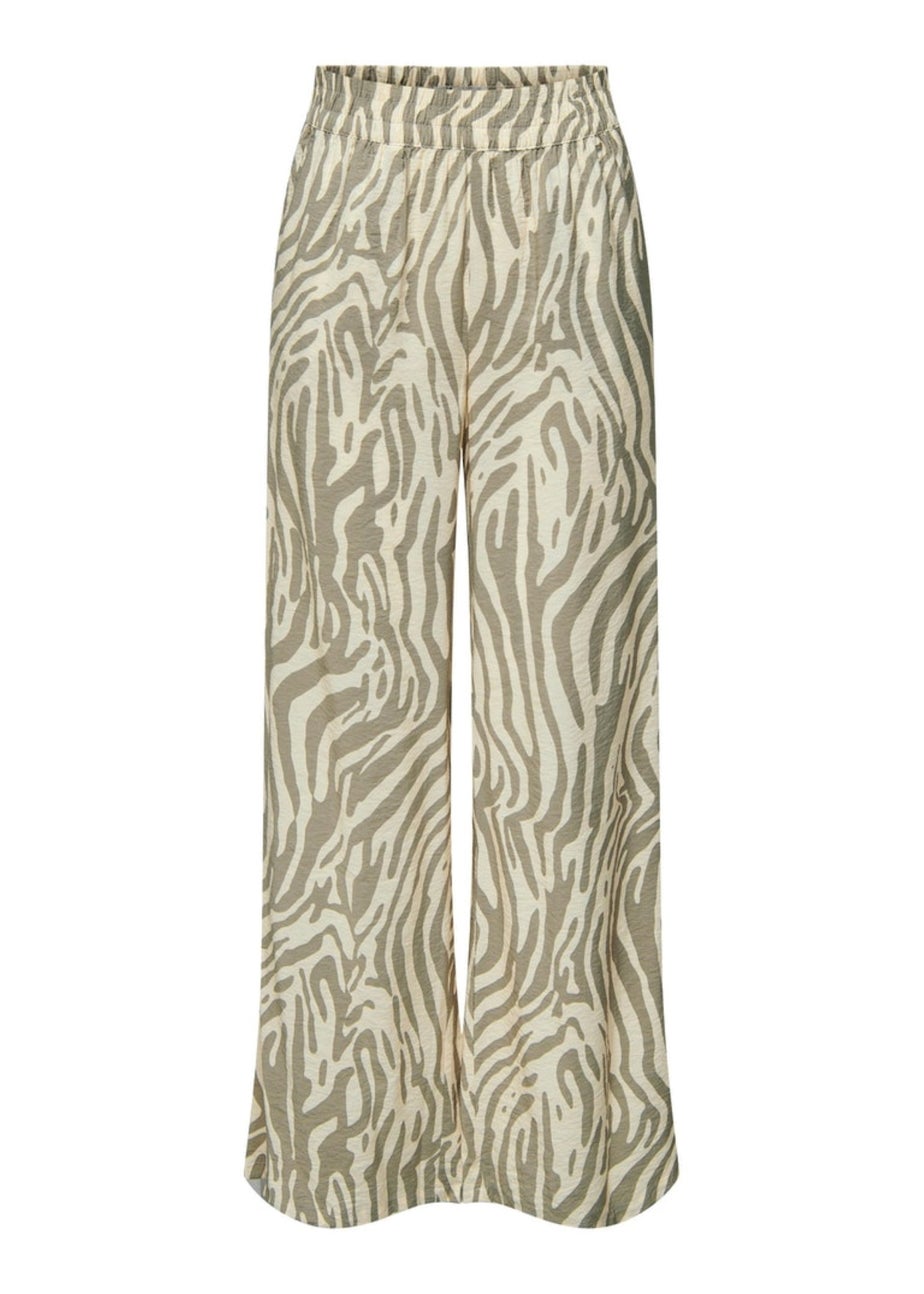 JDY Camille Brown Print Wide Leg Trousers