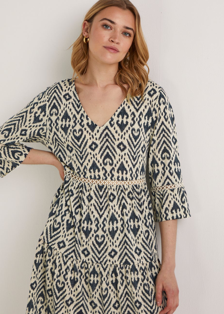 Multicoloured Dora Cream & Black Print Dress