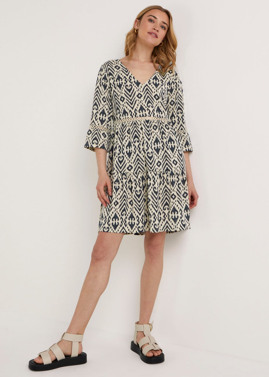 Multicoloured Dora Cream & Black Print Dress